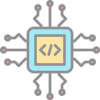 Code Processor Vector Icon Design