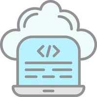 Cloud Coding Vector Icon Design