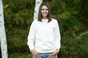 Young woman in white blouse photo