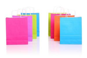 coloridas bolsas de compras foto