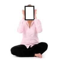 Woman with tablet photo