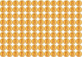 Bitcoin pattern on white background vector