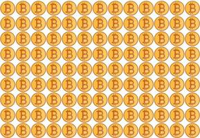 Bitcoin pattern on white background vector