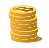 Golden coins stacked with dollar sign vector