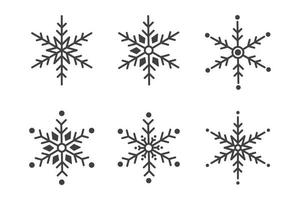 Flat Snowflakes Set Christmas Element vector