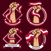 fist hands with austria flag illustration vector