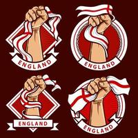 fist hands with england flag illustration vector