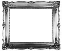 silver frame on white background photo