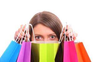 Woman holding shopping bags photo