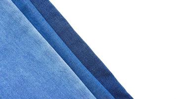Denim fabric different shades presentation template with copy space photo