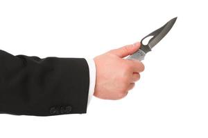 Man holding a knife photo