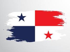 bandera vectorial del estado de panamá pintada con un pincel vector