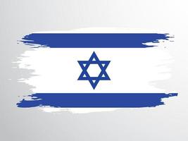 Flag of Israel painted with a brush vector