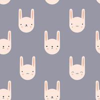 Pattern with cute rabbits vector