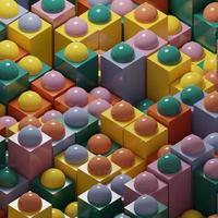 3D rendering Abstract geometry dynamic object with dark background. photo