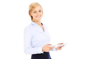 Businesswoman with tablet photo