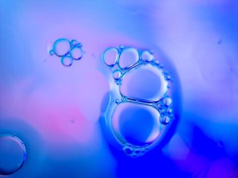 macro colorful soap bubbles gradient abstract background blue pink photo