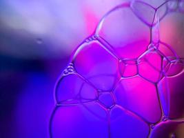 macro colorful soap bubbles gradient abstract background blue pink photo