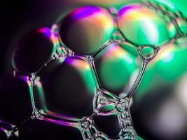 macro colorful soap bubbles gradient abstract background blue pink photo