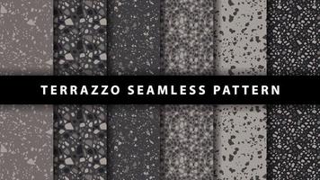 Set of terrazzo seamless patterns. Terrazzo floor pattern. Terrazzo seamless pattern. Collection of terrazzo pattern vector