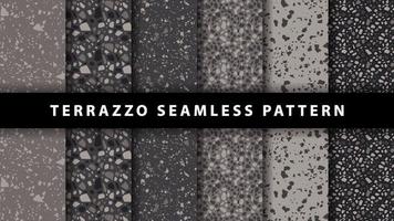 Set of terrazzo seamless patterns. Terrazzo floor pattern. Terrazzo seamless pattern. Collection of terrazzo pattern vector