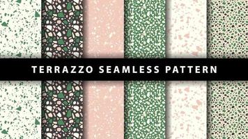 Set of terrazzo seamless patterns. Terrazzo floor pattern. Terrazzo seamless pattern. Collection of terrazzo pattern vector