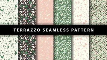 Set of terrazzo seamless patterns. Terrazzo floor pattern. Terrazzo seamless pattern. Collection of terrazzo pattern vector