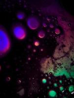 macro colorful soap bubbles gradient abstract background blue pink photo