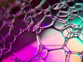 macro colorful soap bubbles gradient abstract background blue pink photo