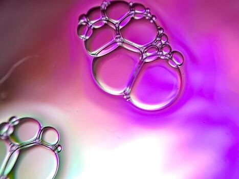 macro colorful soap bubbles gradient abstract background blue pink photo