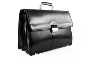 Black leather briefcase photo