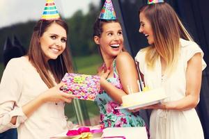 Group of friends celebrating birthday photo