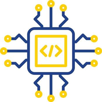 diseño de icono de vector de procesador de código