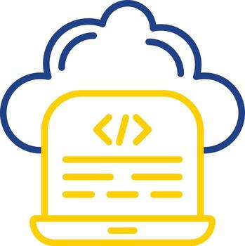 Cloud Coding Vector Icon Design