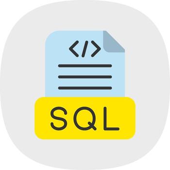 diseño de icono de vector de archivo sql