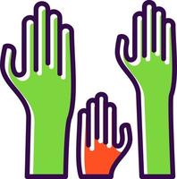 Hands Up Vector Icon Design