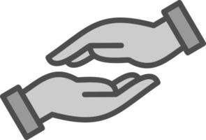 diseño de icono de vector de mano de ayuda