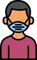 Man Wearing Mask Vector Icon Design