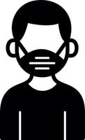 Man Wearing Mask Vector Icon Design