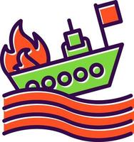 Burning Ship Vector Icon Design