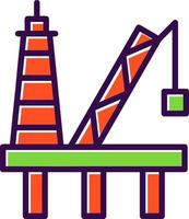 diseño de icono de vector de plataforma petrolera