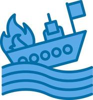 Burning Ship Vector Icon Design