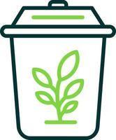 diseño de icono de vector de basura de planta