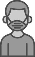 Man Wearing Mask Vector Icon Design