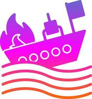 Burning Ship Vector Icon Design