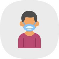 Man Wearing Mask Vector Icon Design