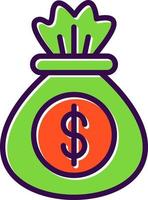 Money Bag Vector Icon Design