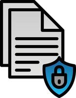 diseño de icono de vector de seguridad de documento