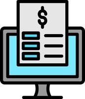 Online Invoice Vector Icon Design