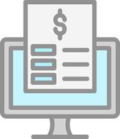 Online Invoice Vector Icon Design